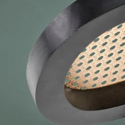 Garnero Arredamenti Sedie In Tessuto-Set 2 sedie da soggiorno in rattan e velluto scuro Paulie Verde