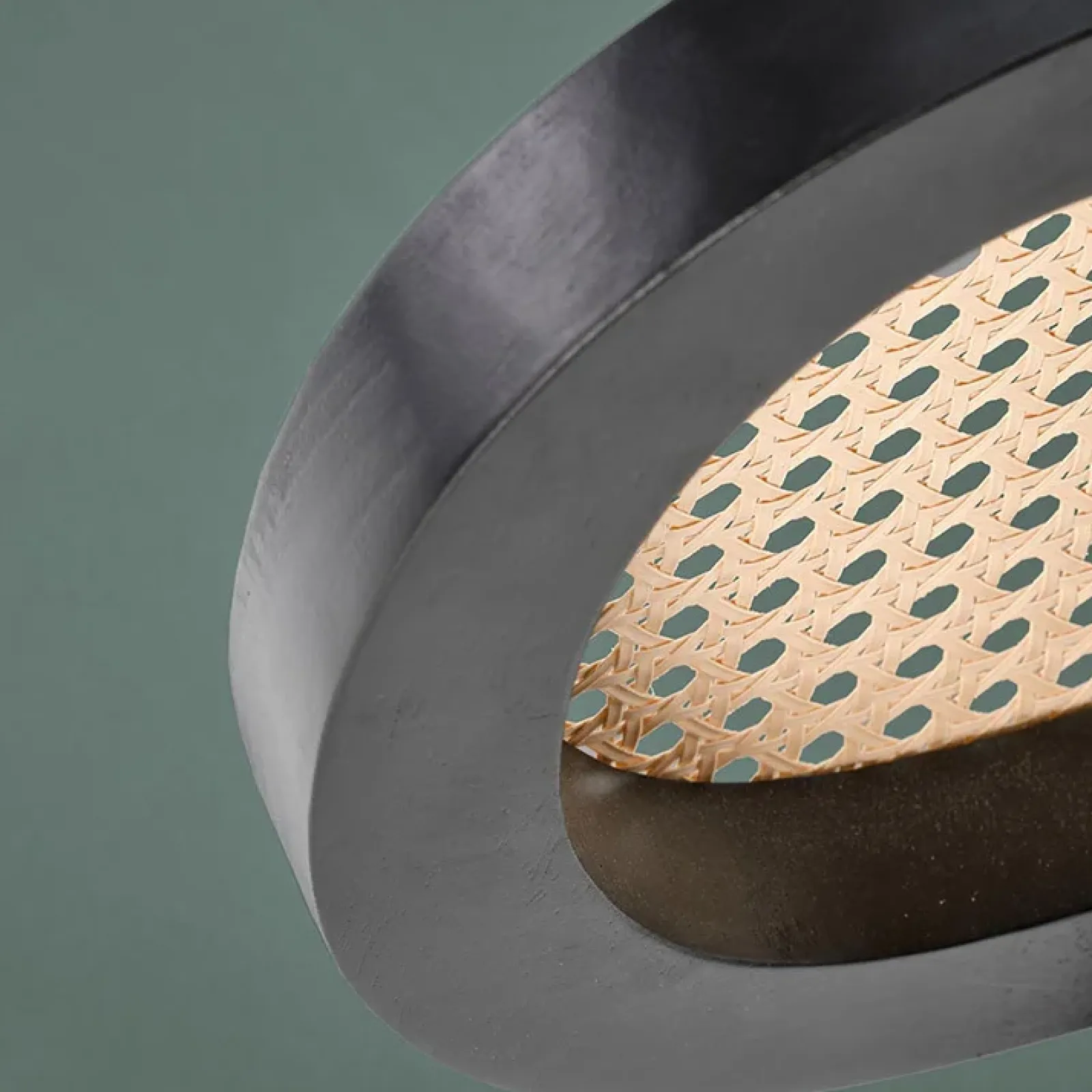 Garnero Arredamenti Sedie In Tessuto-Set 2 sedie da soggiorno in rattan e velluto scuro Paulie Verde