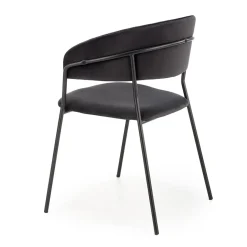 Garnero Arredamenti Sedie In Tessuto-Set 4 sedie da soggiorno moderne in velluto Lina Nero