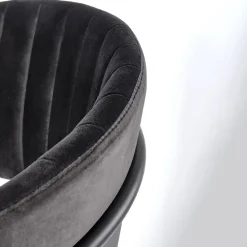 Garnero Arredamenti Sedie In Tessuto-Set 4 sedie da soggiorno moderne in velluto Lina Nero