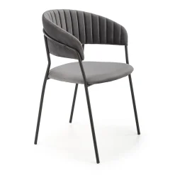 Garnero Arredamenti Sedie In Tessuto-Set 4 sedie da soggiorno moderne in velluto Lina Grigio