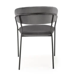 Garnero Arredamenti Sedie In Tessuto-Set 4 sedie da soggiorno moderne in velluto Lina Grigio