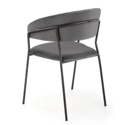 Garnero Arredamenti Sedie In Tessuto-Set 4 sedie da soggiorno moderne in velluto Lina Grigio