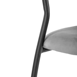 Garnero Arredamenti Sedie In Tessuto-Set 4 sedie da soggiorno moderne in velluto Lina Grigio