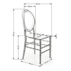 Garnero Arredamenti Sedie Trasparenti E Plexiglass-Set 4 sedie da soggiorno policarbonato fumé Fluffy