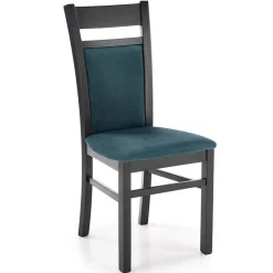 Garnero Arredamenti Sedie In Tessuto|Sedie In Legno-Set 2 sedie imbottite classiche in tessuto nero verde Azalea Verde Petrolio - Nero