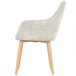 Garnero Arredamenti Sedie Imbottite Ecopelle-Set 2 sedie imbottite da soggiorno in ecopelle Soleil Grigio