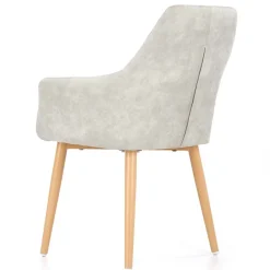 Garnero Arredamenti Sedie Imbottite Ecopelle-Set 2 sedie imbottite da soggiorno in ecopelle Soleil Grigio