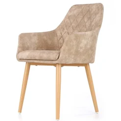 Garnero Arredamenti Sedie Imbottite Ecopelle-Set 2 sedie imbottite da soggiorno in ecopelle Soleil Beige