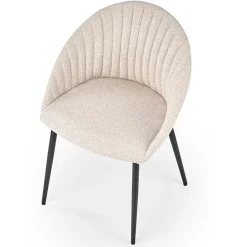 Garnero Arredamenti Sedie In Tessuto-Set 2 sedie imbottite design in tessuto beige Amelia