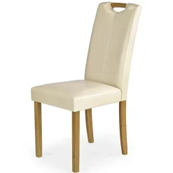 Garnero Arredamenti Sedie Imbottite Ecopelle-Set 2 sedie imbottite in ecopelle crema faggio Agata