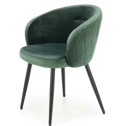 Garnero Arredamenti Sedie In Tessuto-Set 4 sedie imbottite in tessuto scuro acciaio nero Amiata Verde