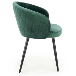 Garnero Arredamenti Sedie In Tessuto-Set 4 sedie imbottite in tessuto scuro acciaio nero Amiata Verde