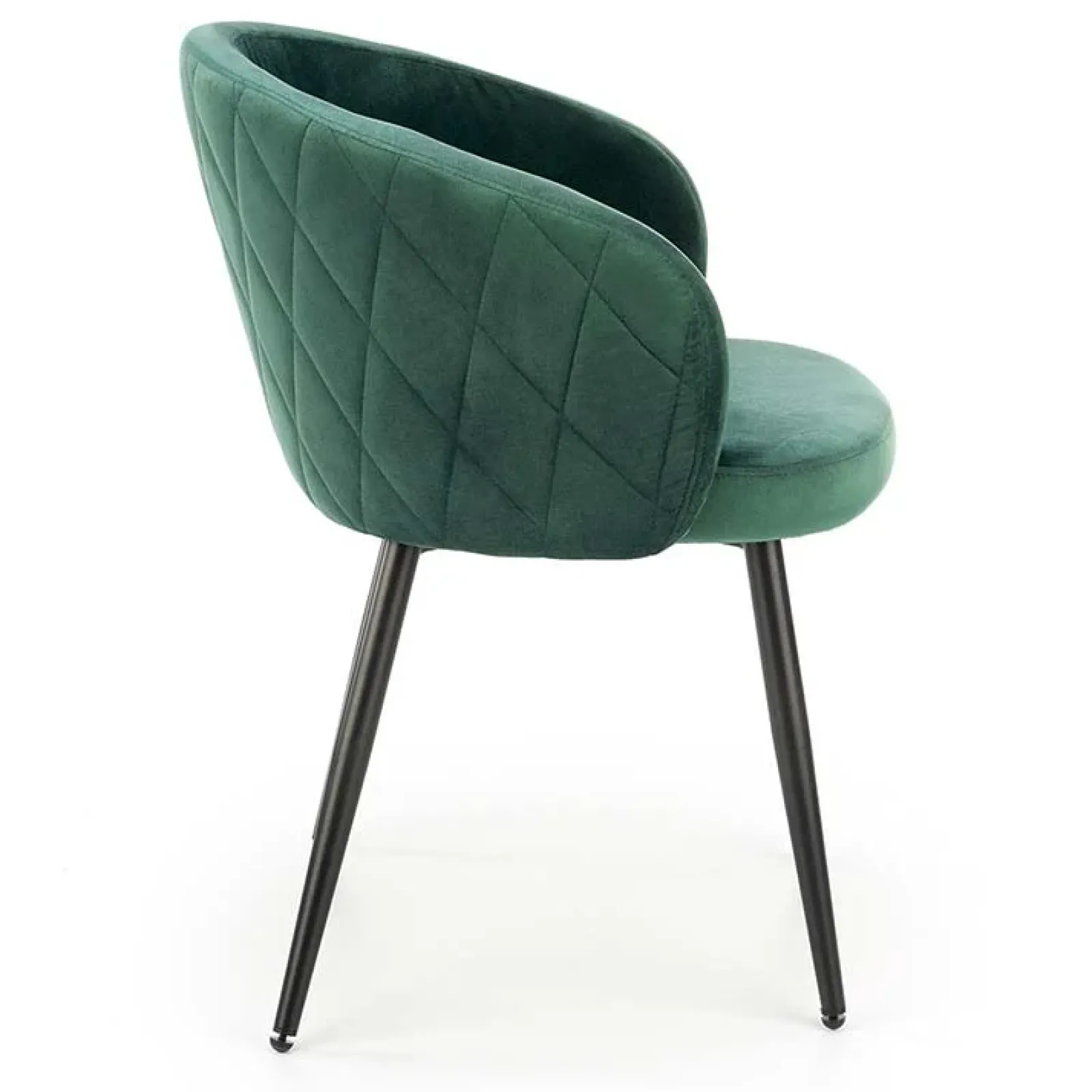 Garnero Arredamenti Sedie In Tessuto-Set 4 sedie imbottite in tessuto scuro acciaio nero Amiata Verde