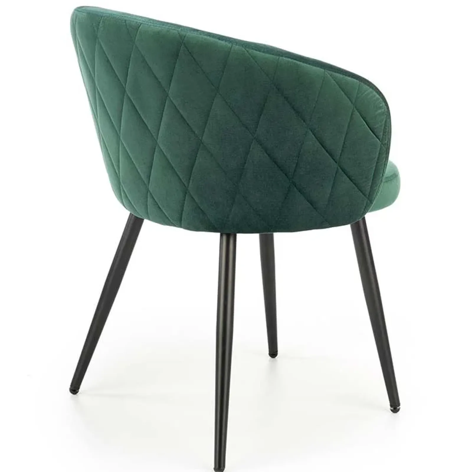 Garnero Arredamenti Sedie In Tessuto-Set 4 sedie imbottite in tessuto scuro acciaio nero Amiata Verde