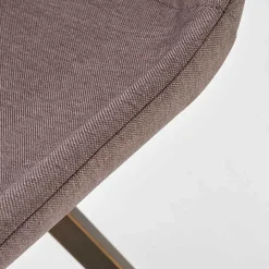 Garnero Arredamenti Sedie In Tessuto-Set 2 sedie imbottite in tessuto grigio acciaio oro antico Joanna