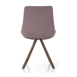 Garnero Arredamenti Sedie In Tessuto-Set 2 sedie imbottite in tessuto grigio acciaio oro antico Joanna