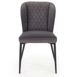 Garnero Arredamenti Sedie In Tessuto-Set 2 sedie imbottite in velluto grigio Doral