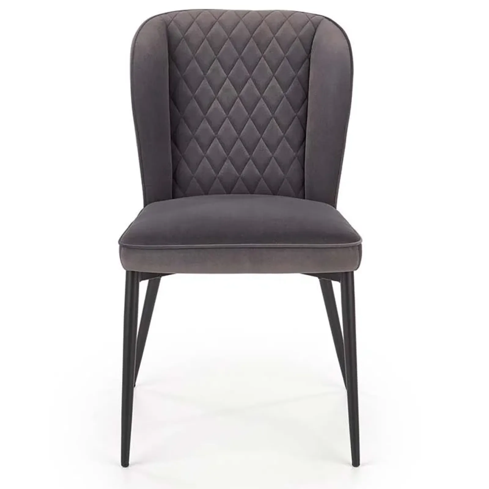 Garnero Arredamenti Sedie In Tessuto-Set 2 sedie imbottite in velluto grigio Doral