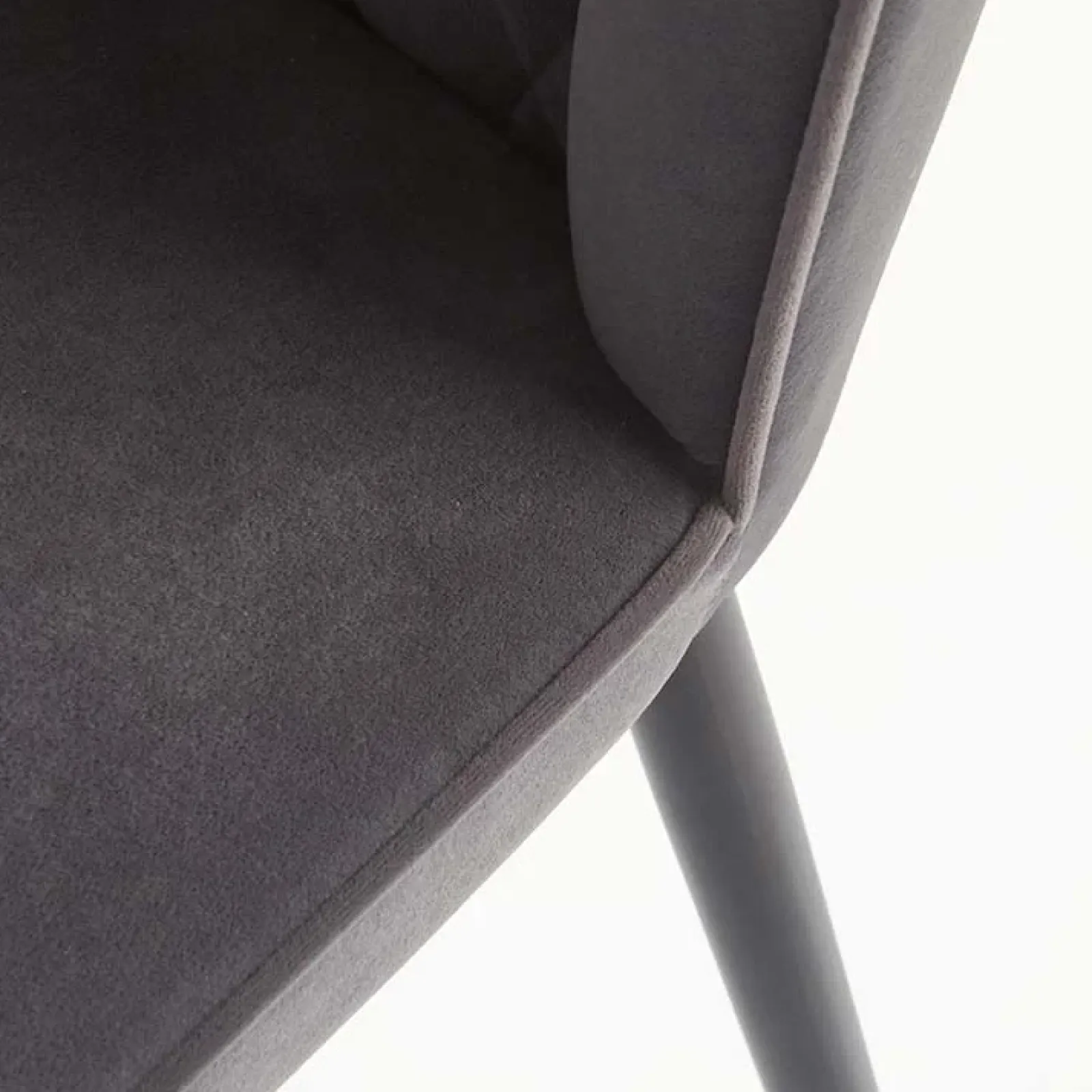 Garnero Arredamenti Sedie In Tessuto-Set 2 sedie imbottite in velluto grigio Doral