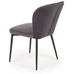 Garnero Arredamenti Sedie In Tessuto-Set 2 sedie imbottite in velluto grigio Doral