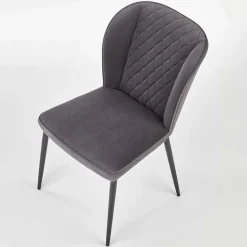 Garnero Arredamenti Sedie In Tessuto-Set 2 sedie imbottite in velluto grigio Doral