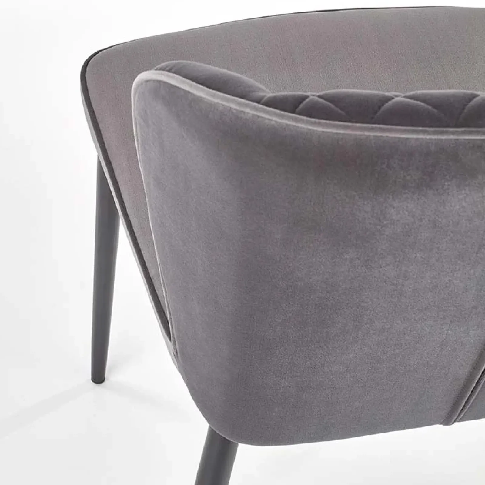 Garnero Arredamenti Sedie In Tessuto-Set 2 sedie imbottite in velluto grigio Doral