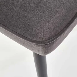 Garnero Arredamenti Sedie In Tessuto-Set 2 sedie imbottite in velluto grigio Doral