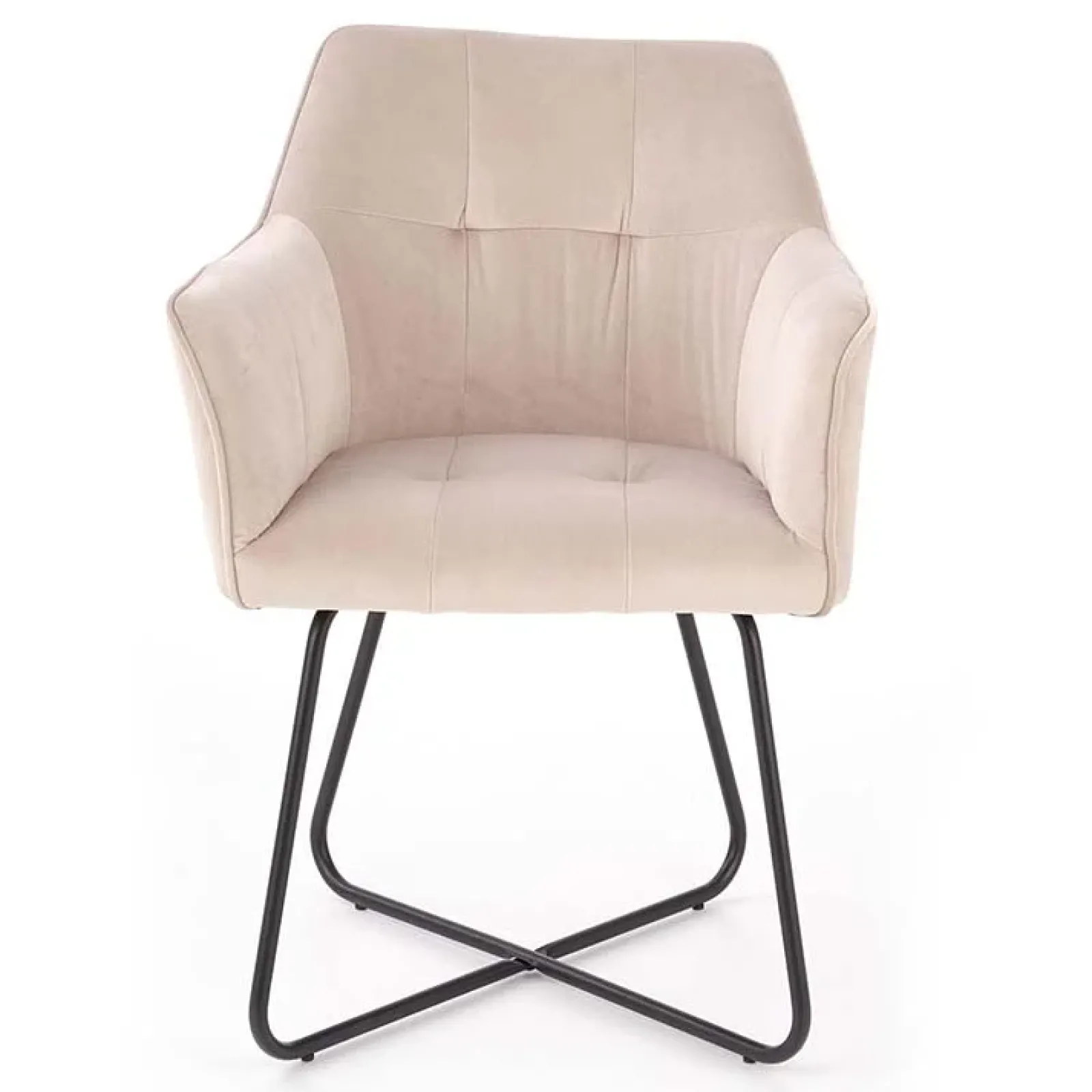 Garnero Arredamenti Sedie In Tessuto-Set 2 sedie imbottite in velluto beige industrial Elsa