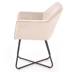 Garnero Arredamenti Sedie In Tessuto-Set 2 sedie imbottite in velluto beige industrial Elsa