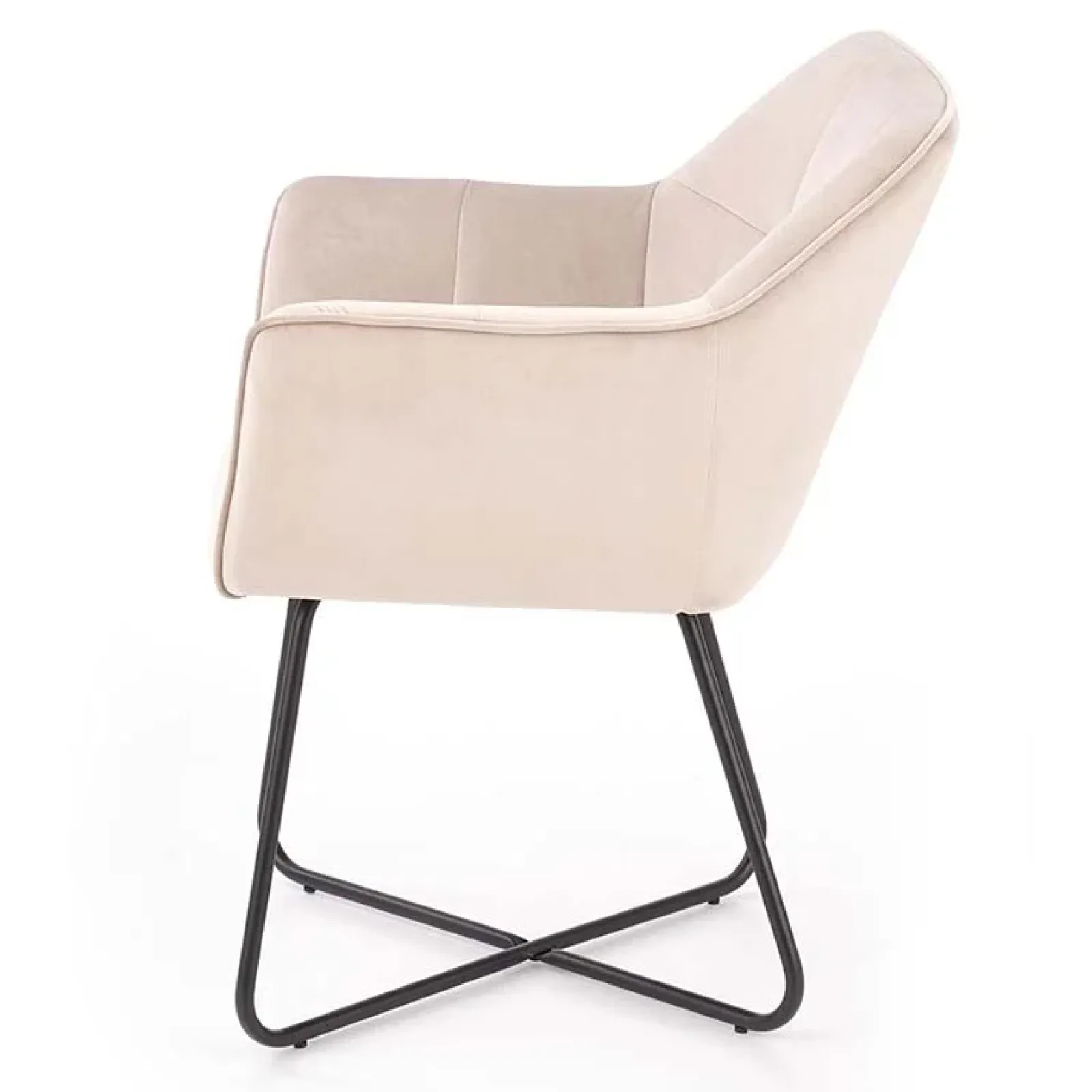 Garnero Arredamenti Sedie In Tessuto-Set 2 sedie imbottite in velluto beige industrial Elsa