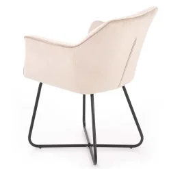 Garnero Arredamenti Sedie In Tessuto-Set 2 sedie imbottite in velluto beige industrial Elsa