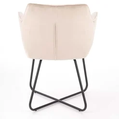 Garnero Arredamenti Sedie In Tessuto-Set 2 sedie imbottite in velluto beige industrial Elsa