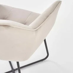 Garnero Arredamenti Sedie In Tessuto-Set 2 sedie imbottite in velluto beige industrial Elsa