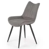 Garnero Arredamenti Sedie In Tessuto-Set 4 sedie imbottite in velluto grigio Leda