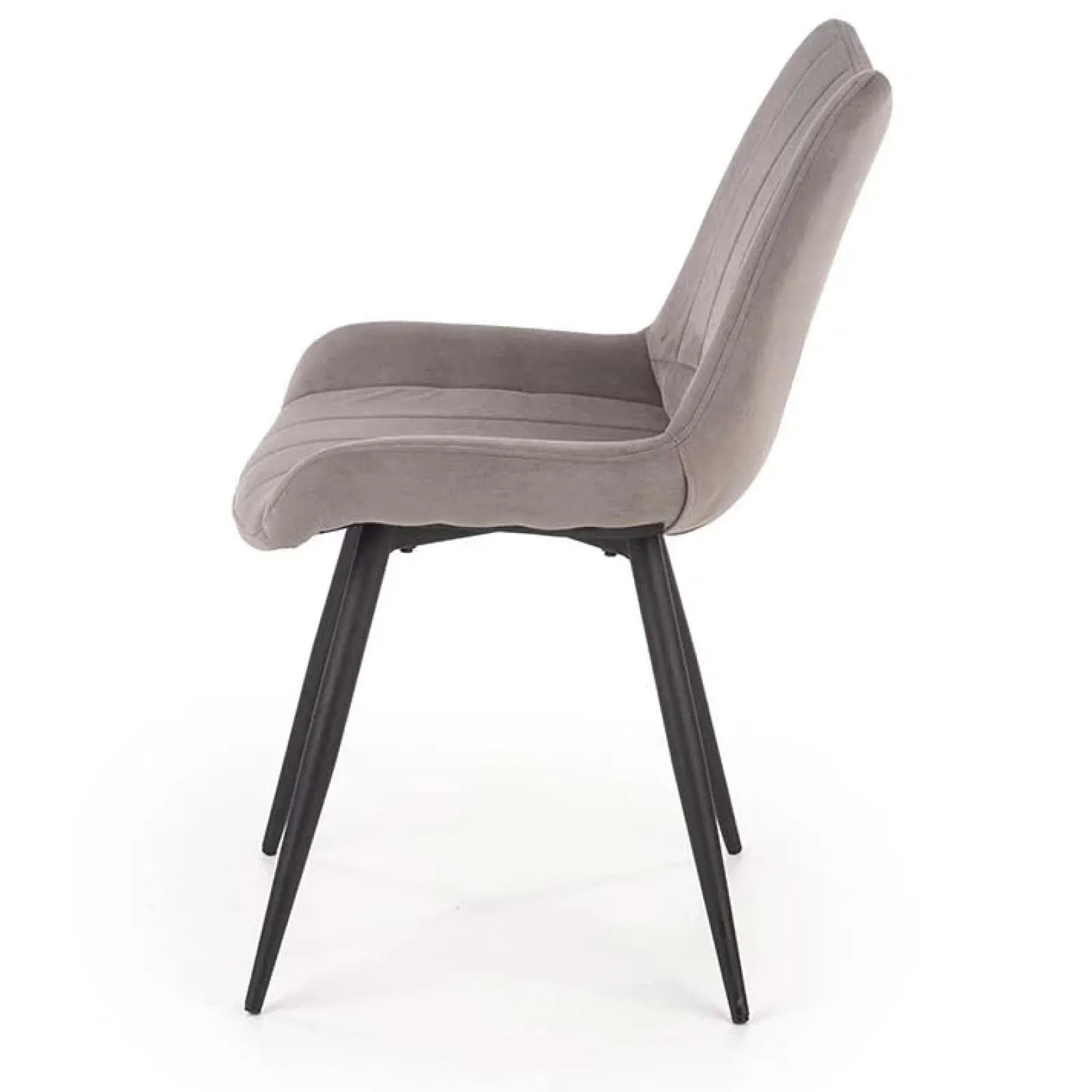 Garnero Arredamenti Sedie In Tessuto-Set 4 sedie imbottite in velluto grigio Leda