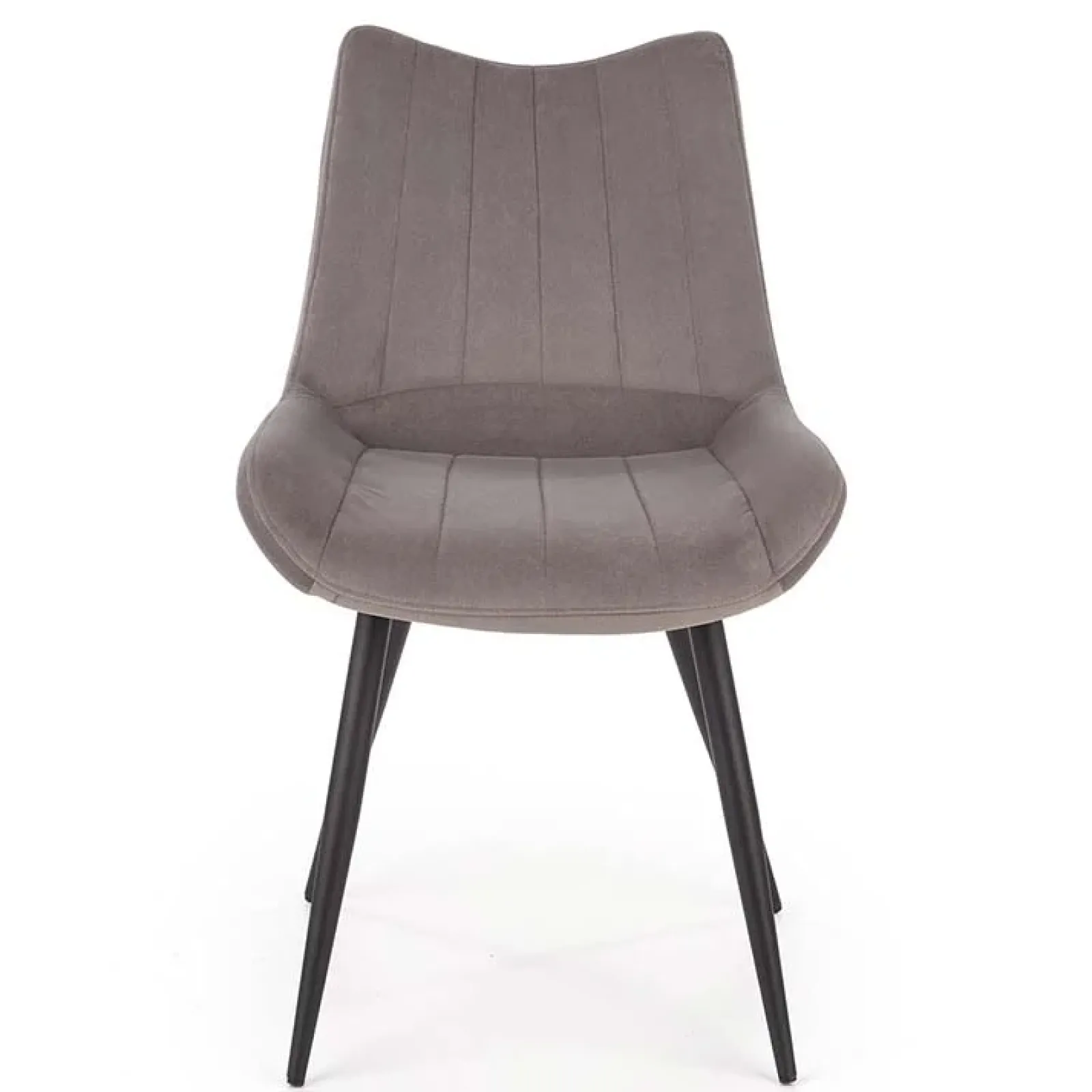 Garnero Arredamenti Sedie In Tessuto-Set 4 sedie imbottite in velluto grigio Leda