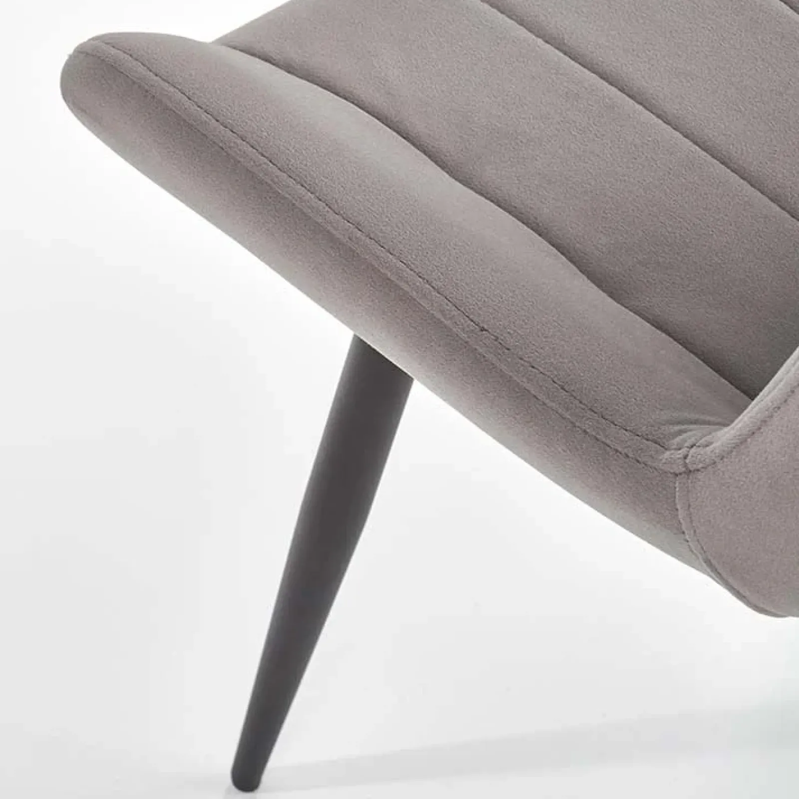 Garnero Arredamenti Sedie In Tessuto-Set 4 sedie imbottite in velluto grigio Leda