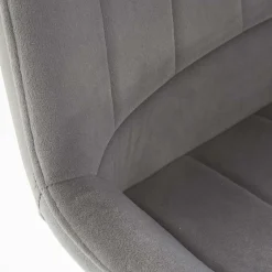 Garnero Arredamenti Sedie In Tessuto-Set 4 sedie imbottite in velluto grigio Leda