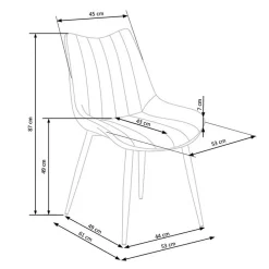 Garnero Arredamenti Sedie In Tessuto-Set 4 sedie imbottite in velluto grigio Leda