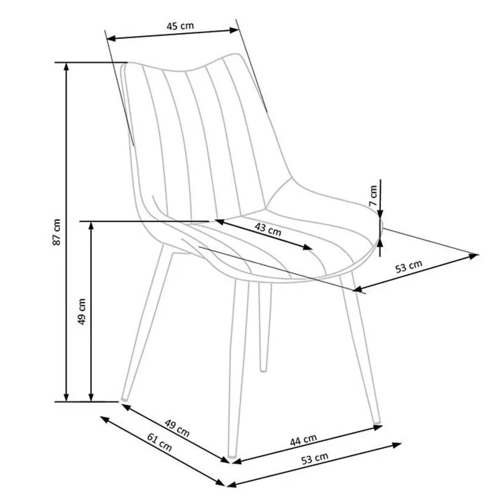 Garnero Arredamenti Sedie In Tessuto-Set 4 sedie imbottite in velluto grigio Leda