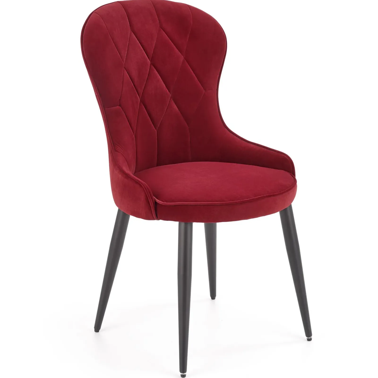 Garnero Arredamenti Sedie In Tessuto-Set 2 sedie imbottite in velluto bordeaux Vera Rosso