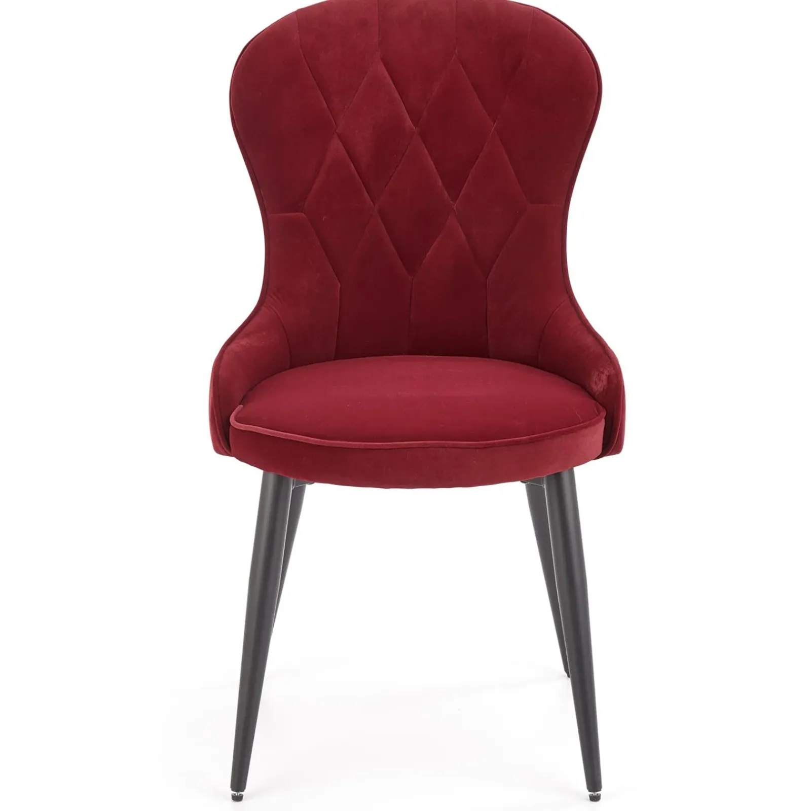 Garnero Arredamenti Sedie In Tessuto-Set 2 sedie imbottite in velluto bordeaux Vera Rosso