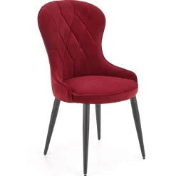 Garnero Arredamenti Sedie In Tessuto-Set 2 sedie imbottite in velluto bordeaux Vera Rosso