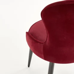 Garnero Arredamenti Sedie In Tessuto-Set 2 sedie imbottite in velluto bordeaux Vera Rosso