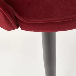 Garnero Arredamenti Sedie In Tessuto-Set 2 sedie imbottite in velluto bordeaux Vera Rosso