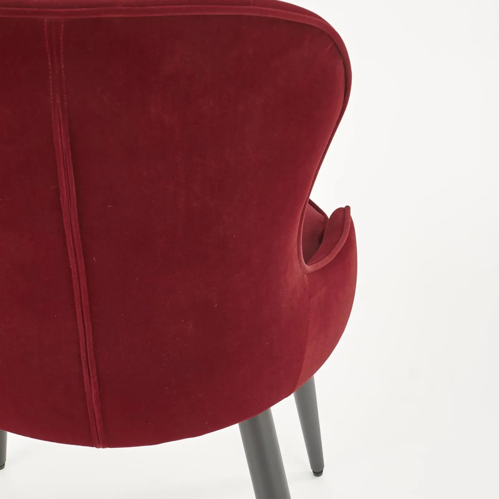 Garnero Arredamenti Sedie In Tessuto-Set 2 sedie imbottite in velluto bordeaux Vera Rosso