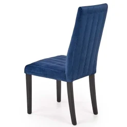 Garnero Arredamenti Sedie In Tessuto-Set 2 sedie imbottite in velluto blu con gambe in legno nero Soledad