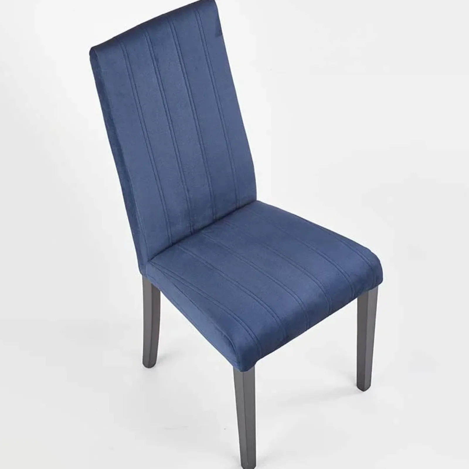 Garnero Arredamenti Sedie In Tessuto-Set 2 sedie imbottite in velluto blu con gambe in legno nero Soledad