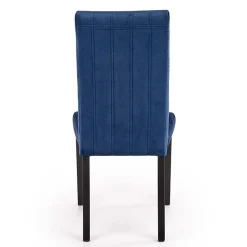 Garnero Arredamenti Sedie In Tessuto-Set 2 sedie imbottite in velluto blu con gambe in legno nero Soledad